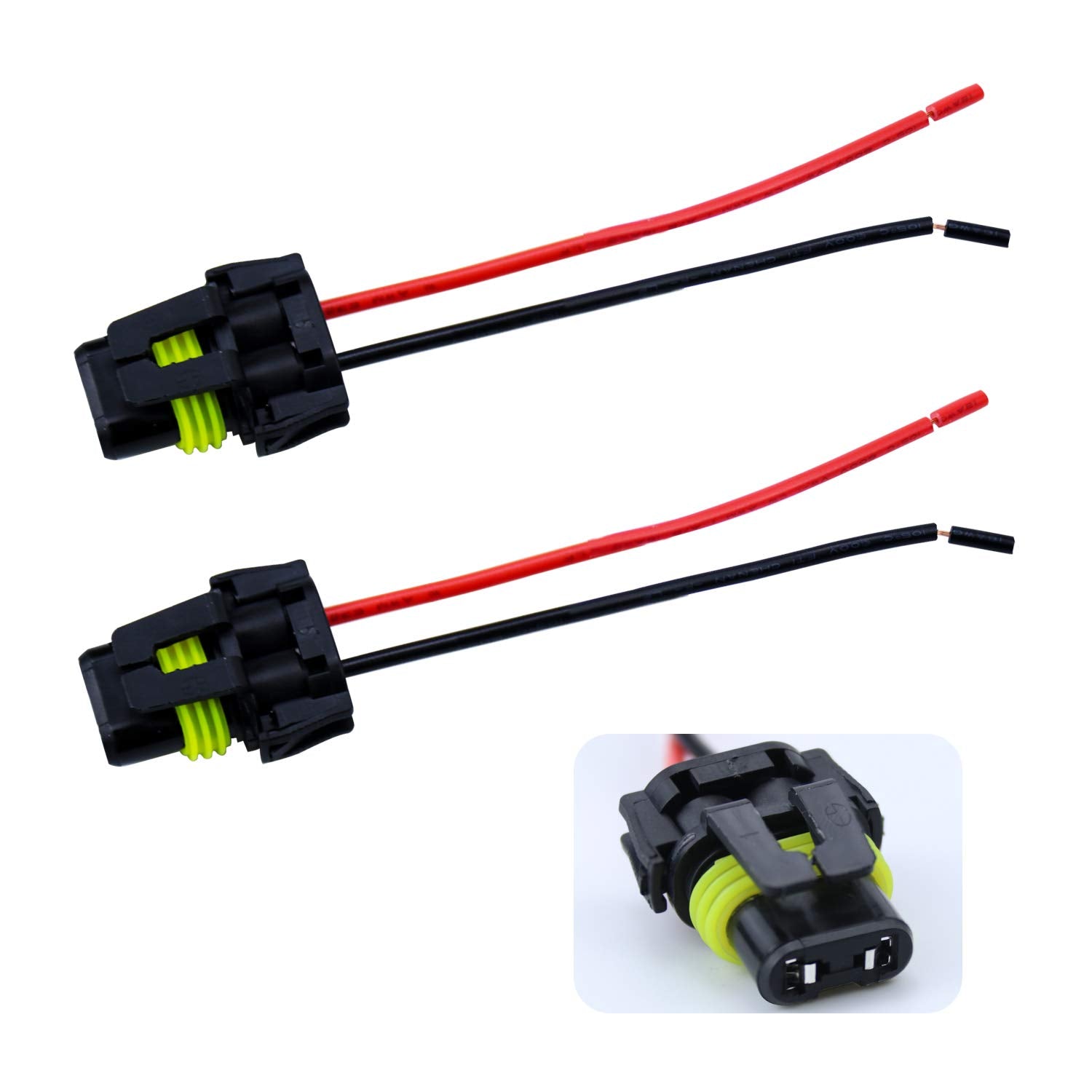 Ibrightstar Nylon 9005 9006 9012 9145 H10 Female Adapter Wiring Harness Sockets Wire For Headlights Fog Lights